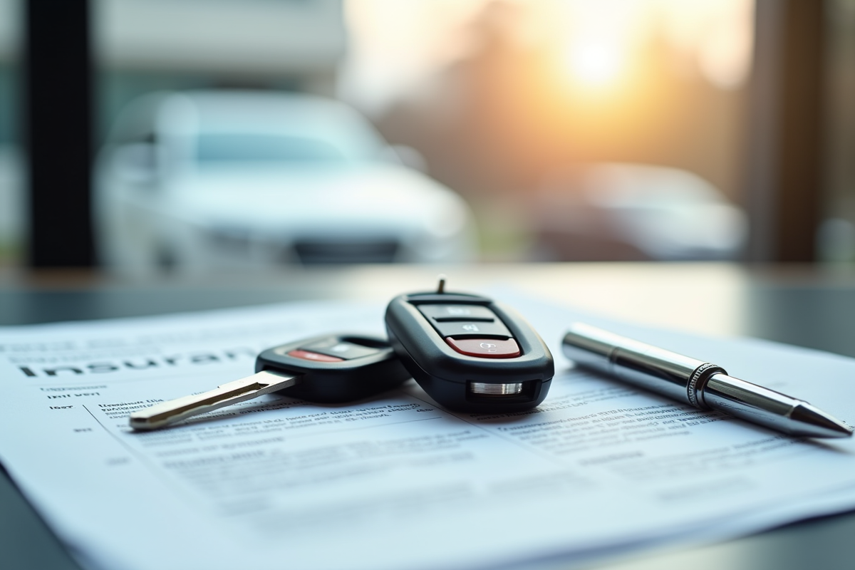 Clés de voiture sur documents d