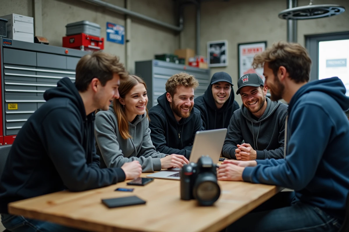 Groupe de jeunes autour d