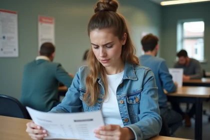 Jeune femme attendant ses résultats de test de conduite