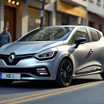 Voiture Renault Clio 2 RS en ville en plein jour