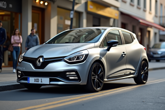 Voiture Renault Clio 2 RS en ville en plein jour